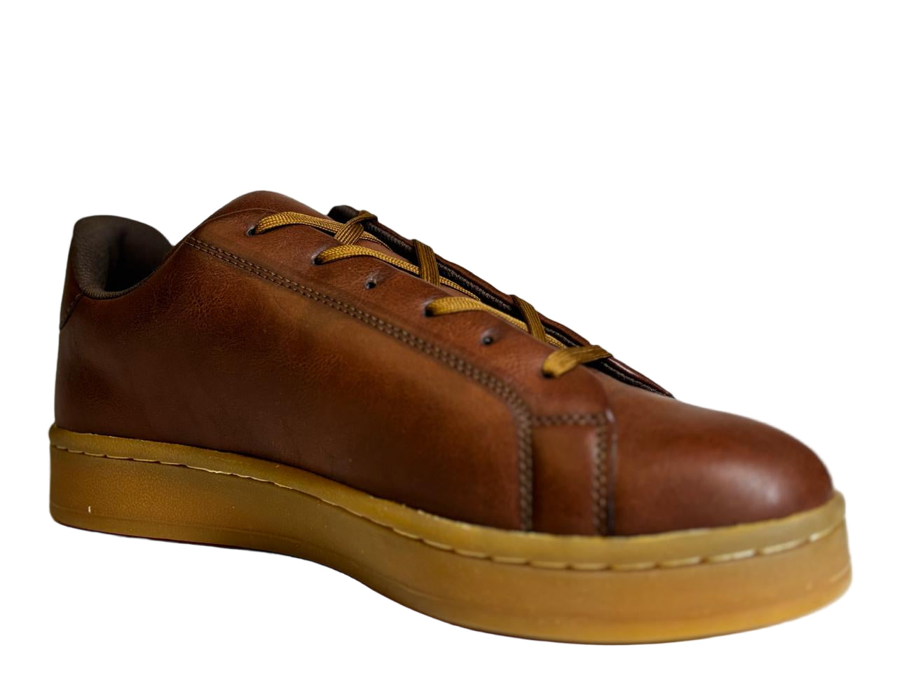Casual Brown Synthetic Leather Sneakers