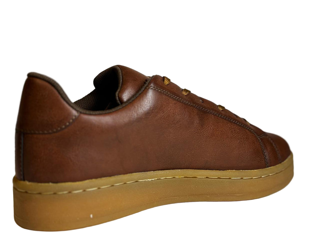 Casual Brown Synthetic Leather Sneakers